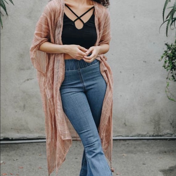 Other - Blush Sheet Vertical Stripe Kimono